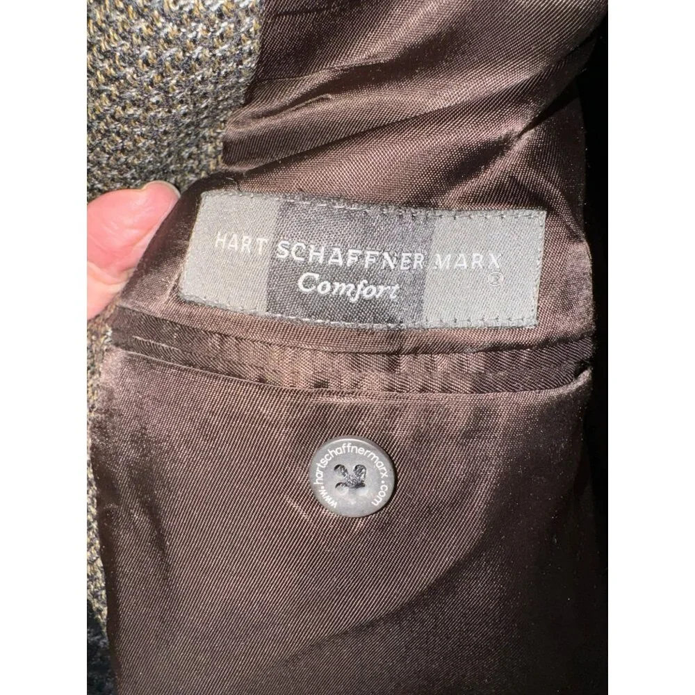 Hart Schaffner Marx Proffitts Harris Tweed 40R Wool Blazer Jacket Houndstooth